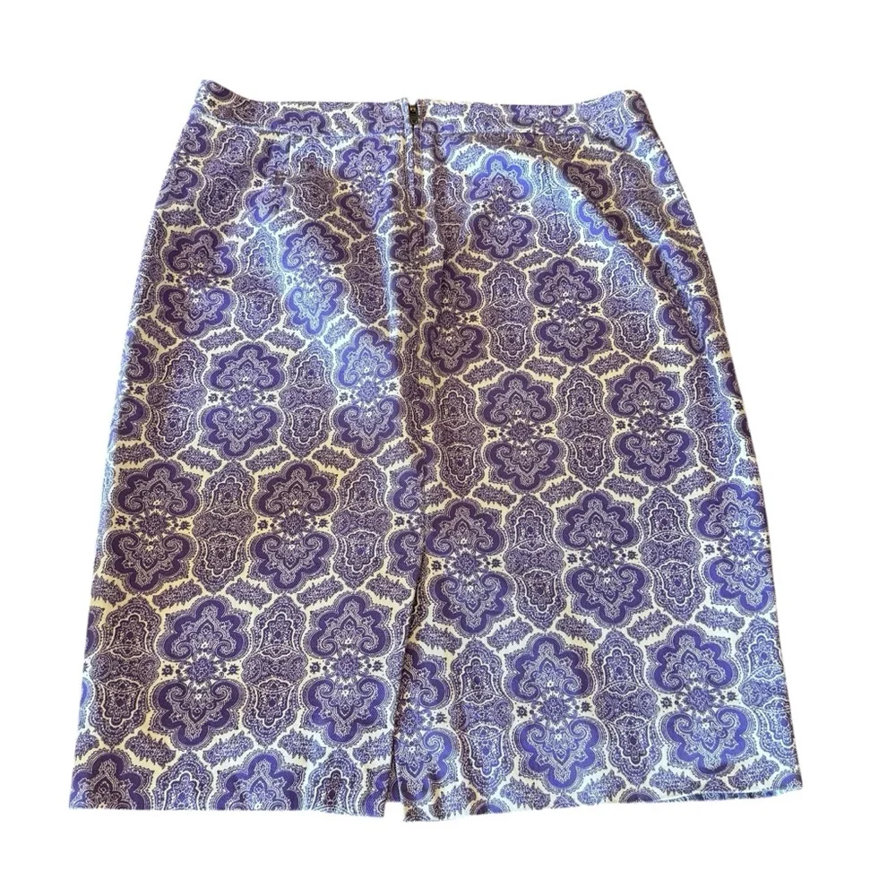J.Crew No. 2 Pencil Skirt Purple Damask Jacquard Size 2